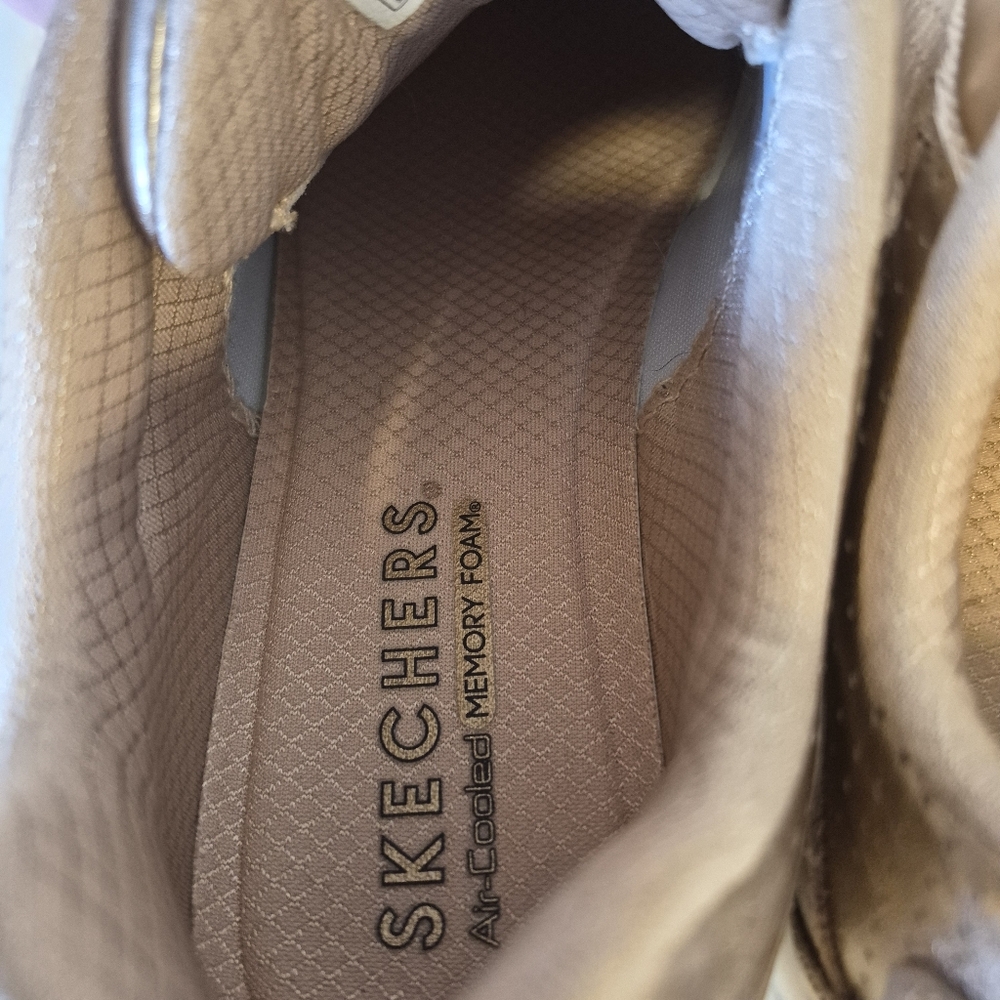 NEW Skechers Uno Metallixs Rose Gold Sneakers Lace Up Memory Foam Women's Sz 10 - Picture 12 of 14